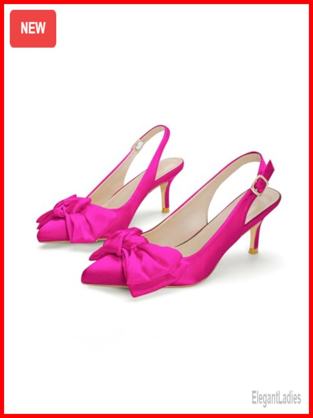 2" Kitten Heels with Bow Closed Toe Slingback Satin Comfortable Low Heel Party